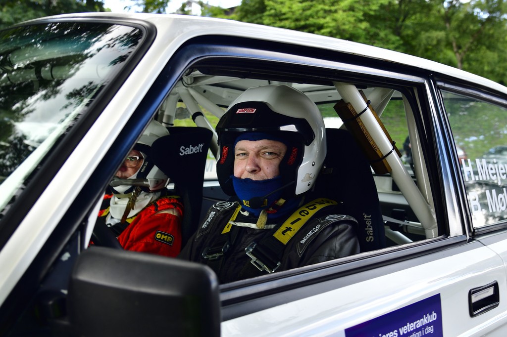 Storfavorit til totalsejren i Munkebjerg Hillclimb er som før Heino Mejer fra Gedved i Volvo 242 Turbo fra 1983. Han har vundet fem gange tidligere.
(Foto: Michael Eisenberg)